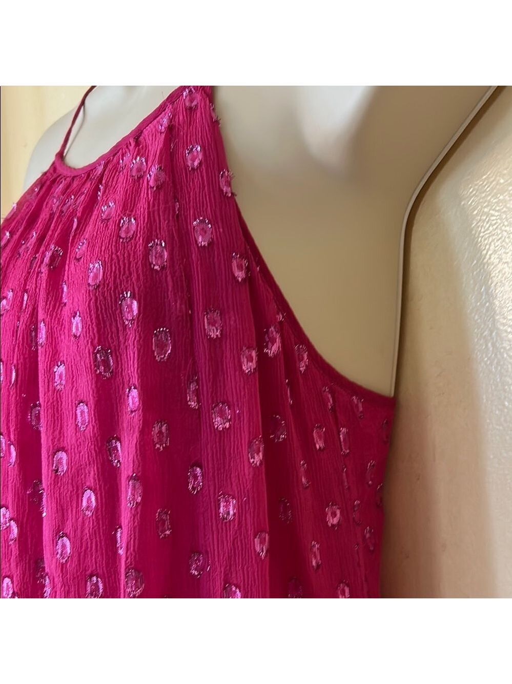 Ella Moss Fuchsia Silk Sparkly Sundress size S - Picture 6 of 13